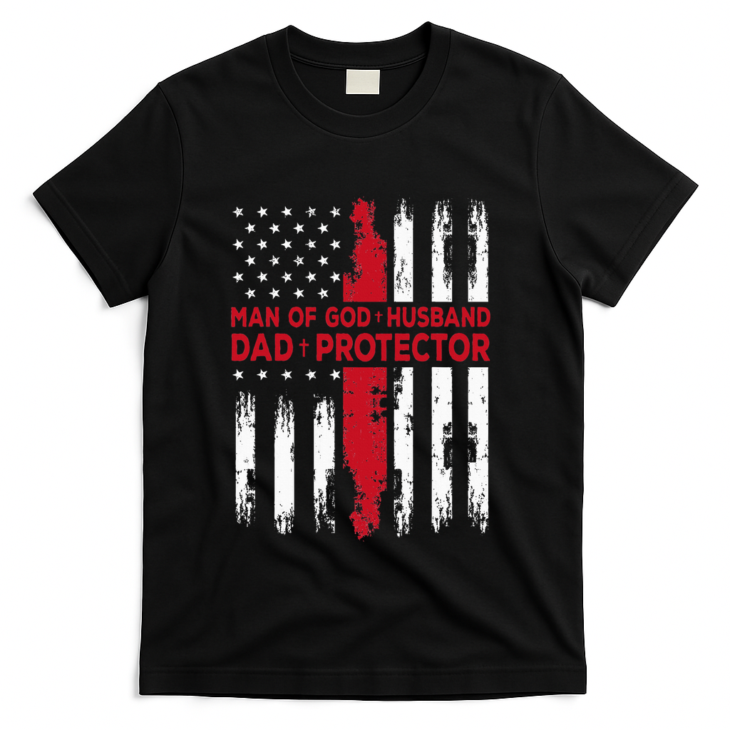Jesus God Religious Man Of God Husband Dad Protector T-Shirt