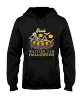 Just Waiting For Halloween Spooky Skeleton Trick Or Treat T-Shirt