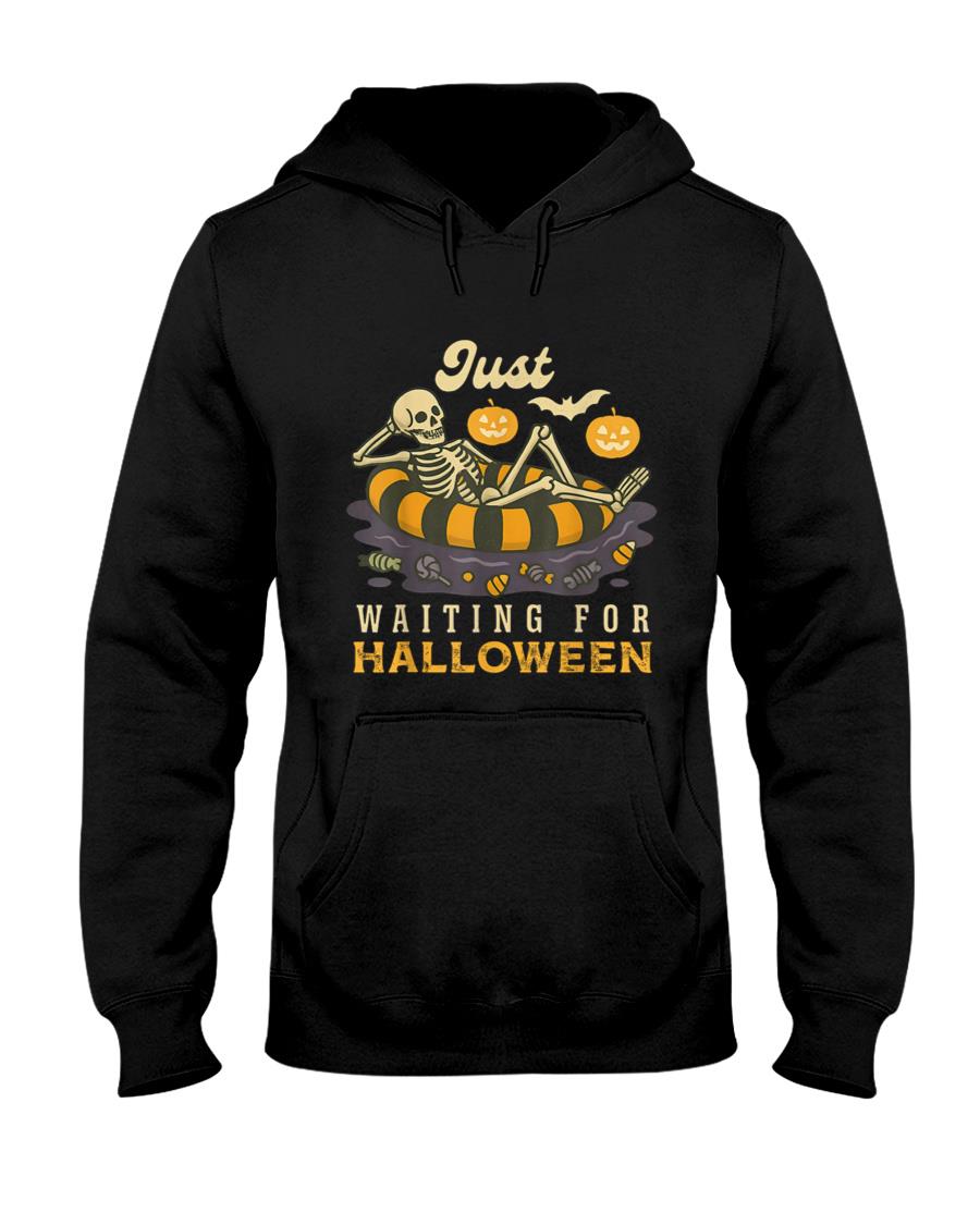 Just Waiting For Halloween Spooky Skeleton Trick Or Treat T-Shirt
