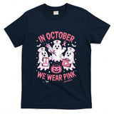 In October We Wear Pink Nurse Ghost Halloween Breast Cancer T-Shirt_1