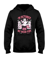 In October We Wear Pink Nurse Ghost Halloween Breast Cancer T-Shirt_1