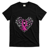 Womens Faith Hope Love Breast Cancer Awareness Pink Ribbon Warrior V-Neck T-Shirt