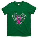 Womens Faith Hope Love Breast Cancer Awareness Pink Ribbon Warrior V-Neck T-Shirt