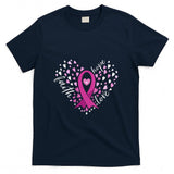 Womens Faith Hope Love Breast Cancer Awareness Pink Ribbon Warrior V-Neck T-Shirt