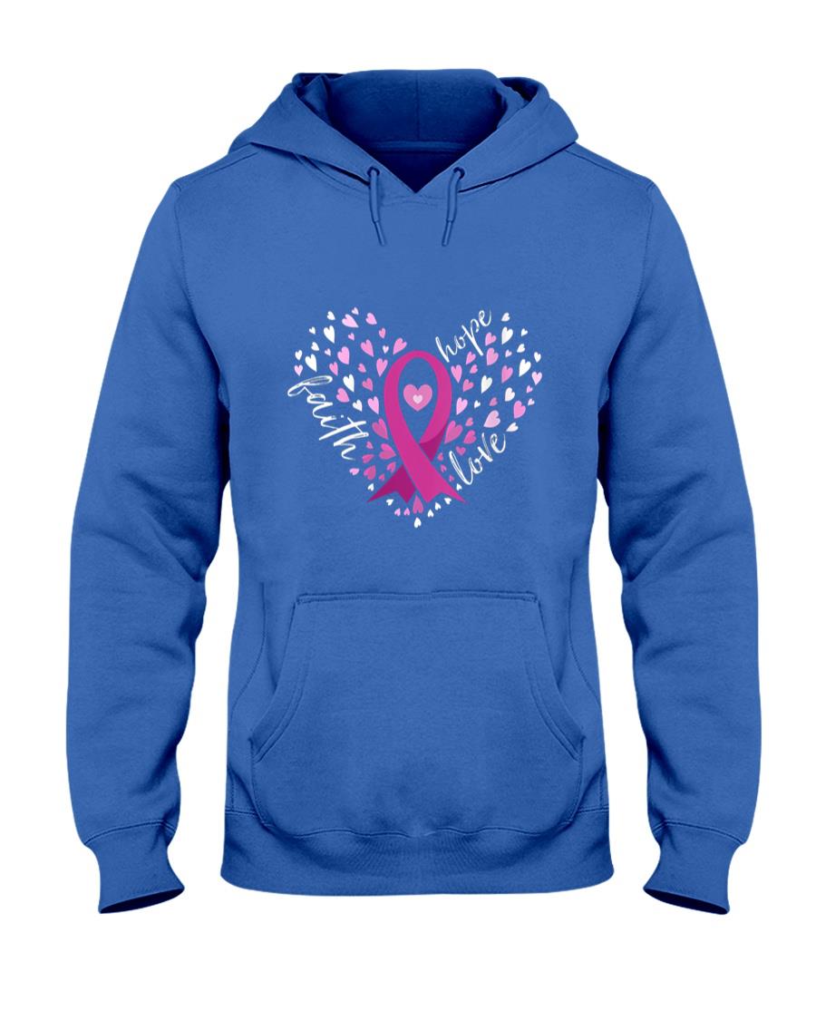 Womens Faith Hope Love Breast Cancer Awareness Pink Ribbon Warrior V-Neck T-Shirt