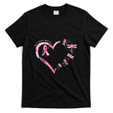 Breast Cancer Heart Dragonflies Awareness Women Kids Men T-Shirt