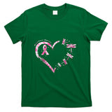 Breast Cancer Heart Dragonflies Awareness Women Kids Men T-Shirt