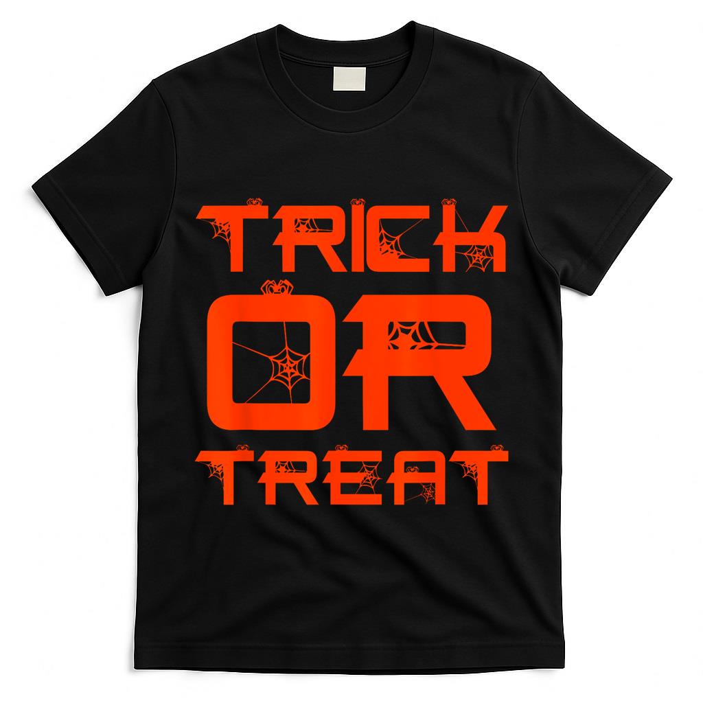 Funny Halloween Boys Spider Web Trick or Treat Toddler T-Shirt