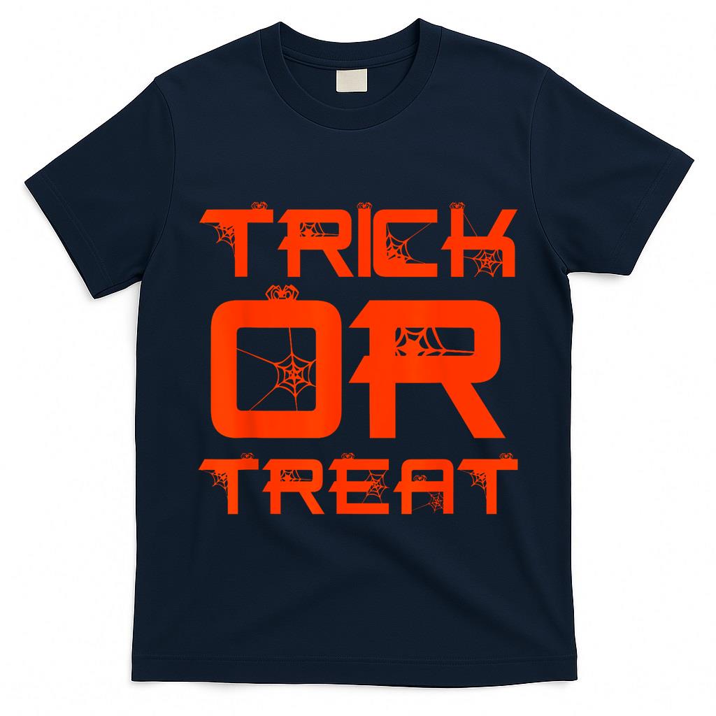 Funny Halloween Boys Spider Web Trick or Treat Toddler T-Shirt