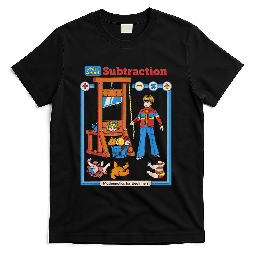 Retro Nostalgia - Learn About Subtraction Sarcastic Retro Funny Adult Humor T-Shirt