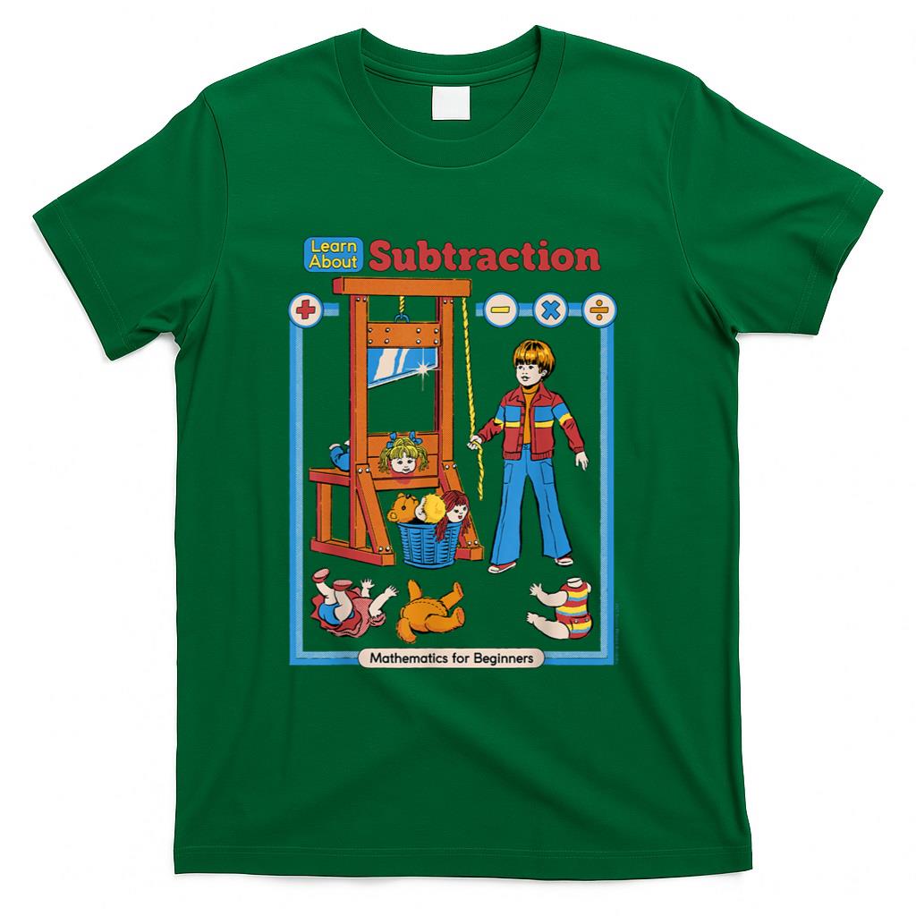 Retro Nostalgia - Learn About Subtraction Sarcastic Retro Funny Adult Humor T-Shirt