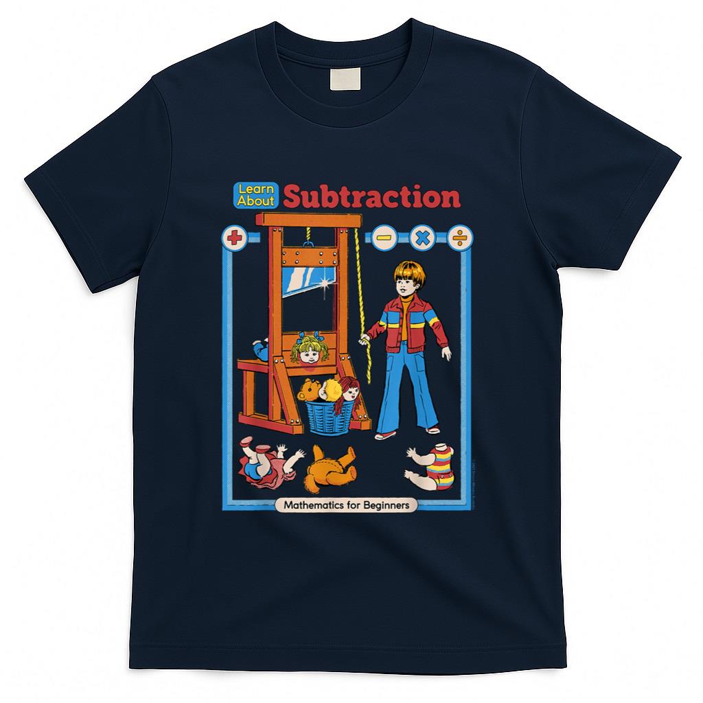Retro Nostalgia - Learn About Subtraction Sarcastic Retro Funny Adult Humor T-Shirt