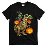 Zombie Girl Riding Mummy T Rex Halloween Kids Trick Or Treat T-Shirt