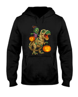 Zombie Girl Riding Mummy T Rex Halloween Kids Trick Or Treat T-Shirt