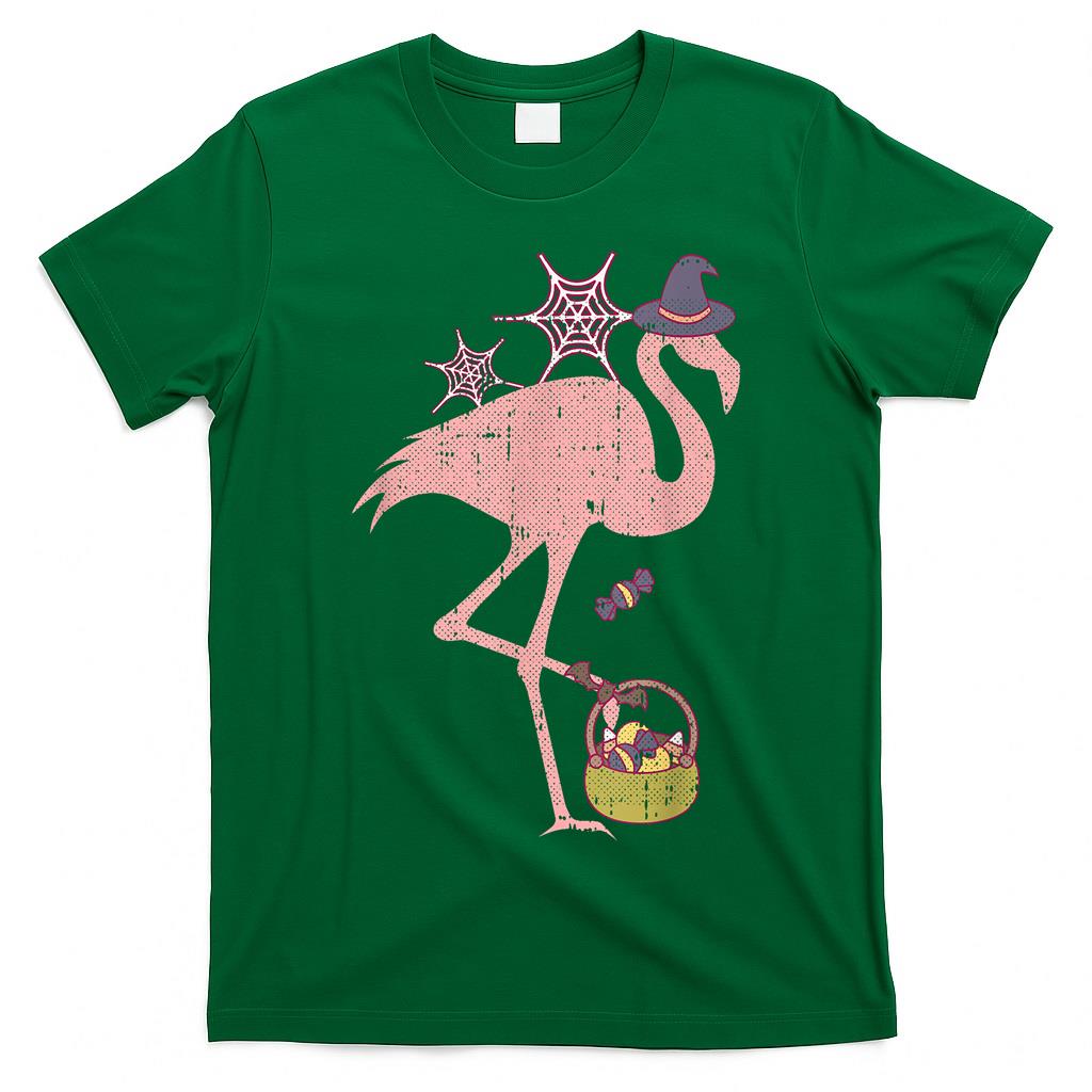 Flamingo Witch Lazy Halloween Costume Funny Trick Or Treat T-Shirt