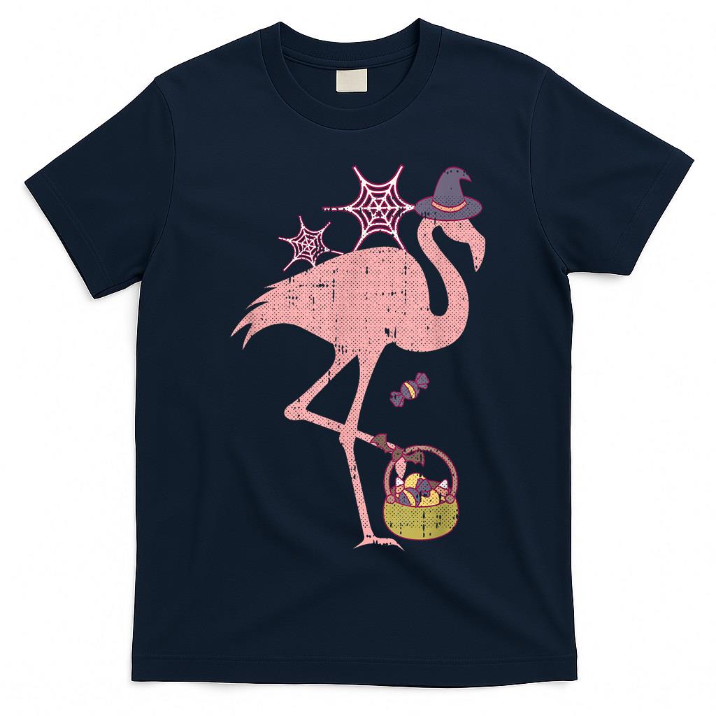 Flamingo Witch Lazy Halloween Costume Funny Trick Or Treat T-Shirt