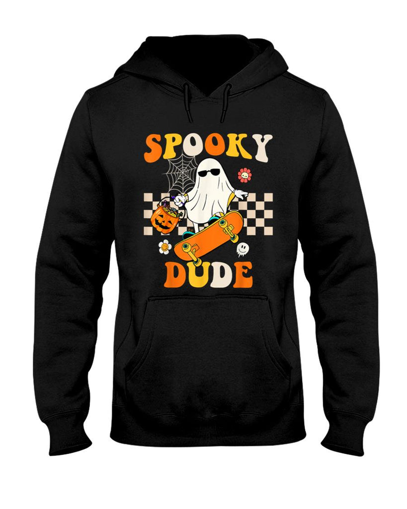 Spooky Dude Ghost Skateboard Trick or Treat T-Shirt