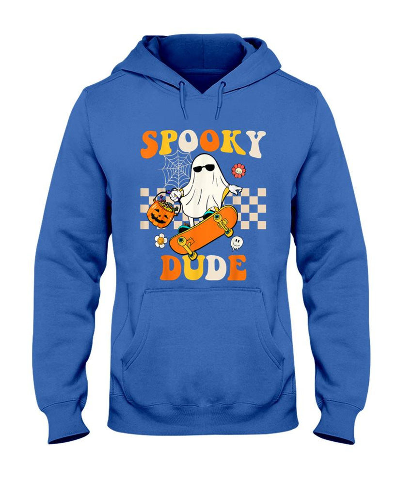 Spooky Dude Ghost Skateboard Trick or Treat T-Shirt