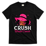 Crush Breast Cancer Awareness Black Women Pink Queen Warrior T-Shirt