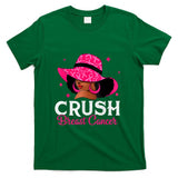 Crush Breast Cancer Awareness Black Women Pink Queen Warrior T-Shirt