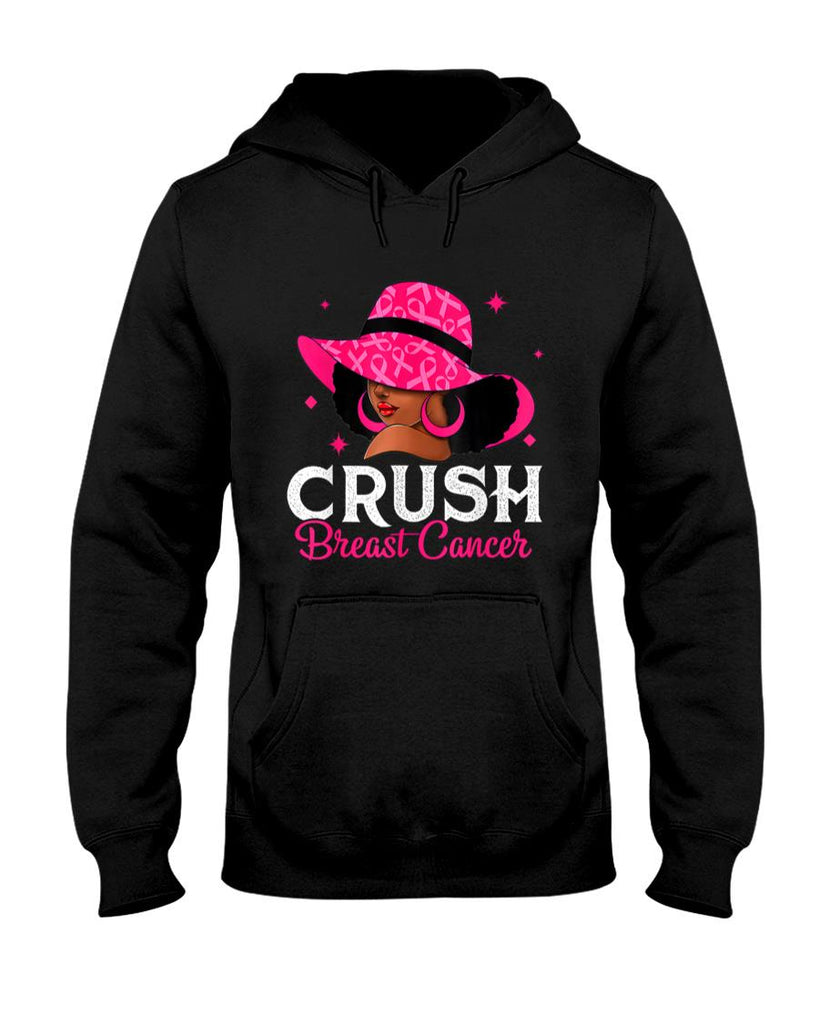 Crush Breast Cancer Awareness Black Women Pink Queen Warrior T-Shirt