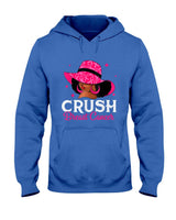 Crush Breast Cancer Awareness Black Women Pink Queen Warrior T-Shirt
