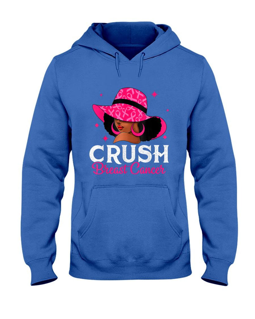 Crush Breast Cancer Awareness Black Women Pink Queen Warrior T-Shirt