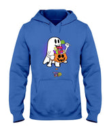 Retro Funny Ghost Eating Candies Boosheet Boo Happy Halloween Spooky Classic T-Shirt