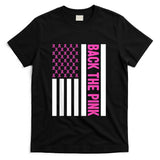 Back The Pink Warrior Flag American Breast Cancer Awareness T-Shirt