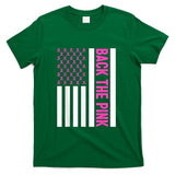 Back The Pink Warrior Flag American Breast Cancer Awareness T-Shirt