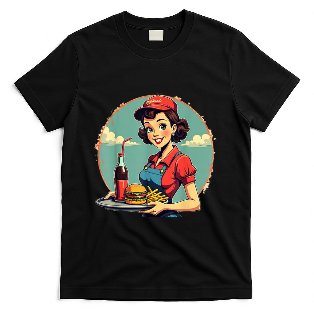 Retro Nostalgia - Retro Carhop Vintage 1950s 50s Rockabilly Nostalgia Graphic T-Shirt
