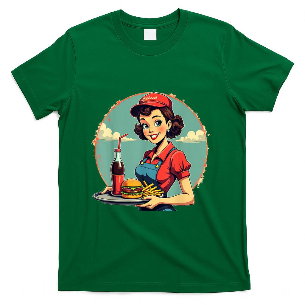 Retro Nostalgia - Retro Carhop Vintage 1950s 50s Rockabilly Nostalgia Graphic T-Shirt