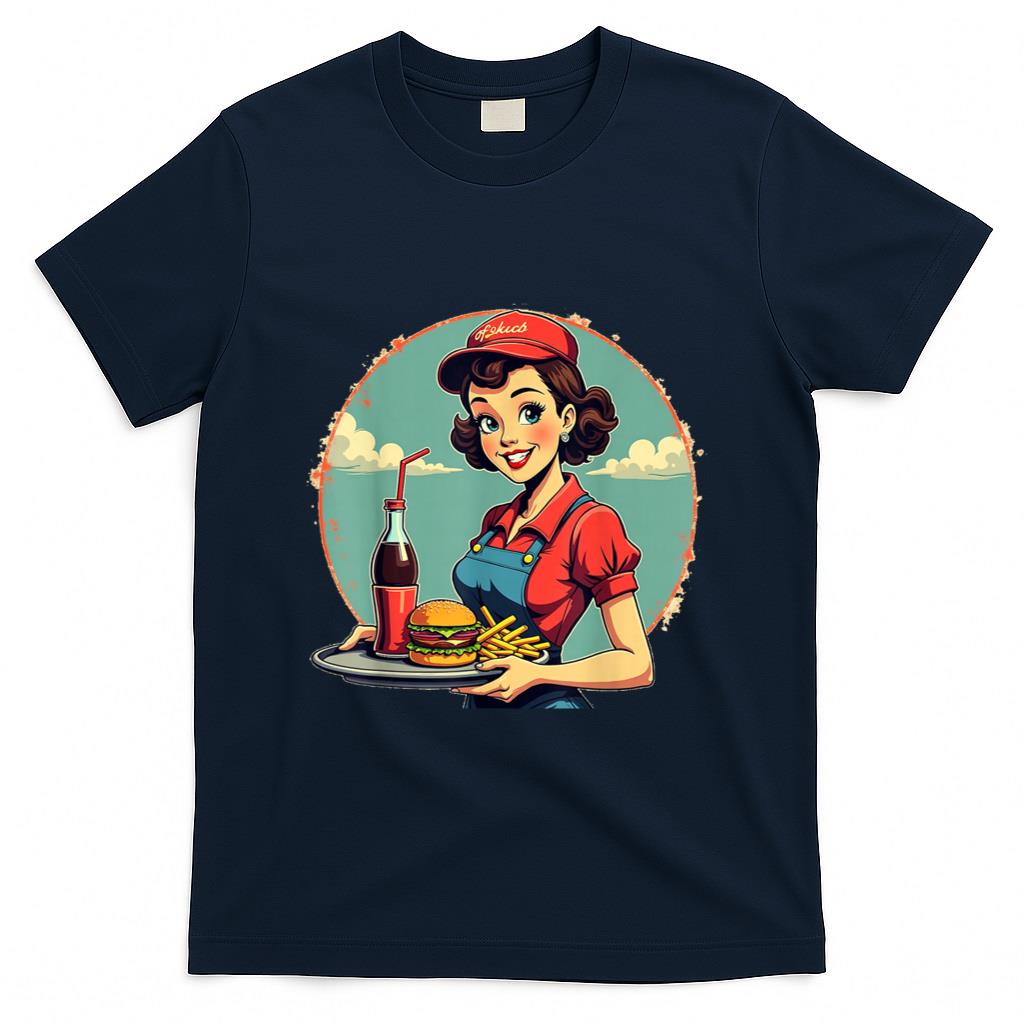 Retro Nostalgia - Retro Carhop Vintage 1950s 50s Rockabilly Nostalgia Graphic T-Shirt