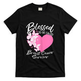 Blessed To Be Called Breast Cancer Survivor Pink Butterfly T-Shirt