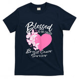 Blessed To Be Called Breast Cancer Survivor Pink Butterfly T-Shirt
