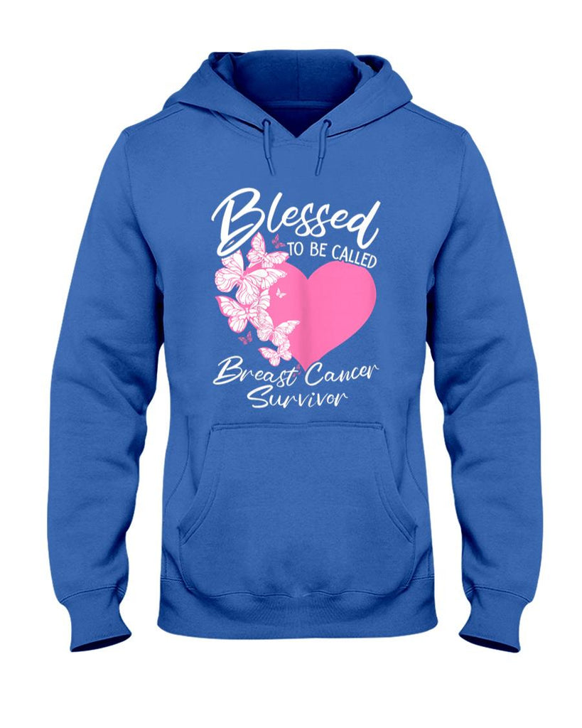 Blessed To Be Called Breast Cancer Survivor Pink Butterfly T-Shirt