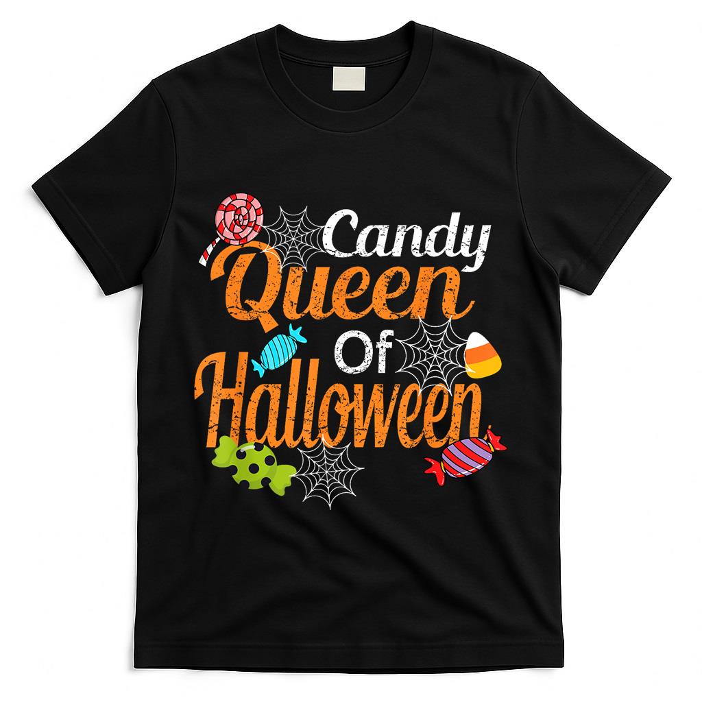 Funny Candy Queen of Halloween Womens Trick or Treat T-Shirt