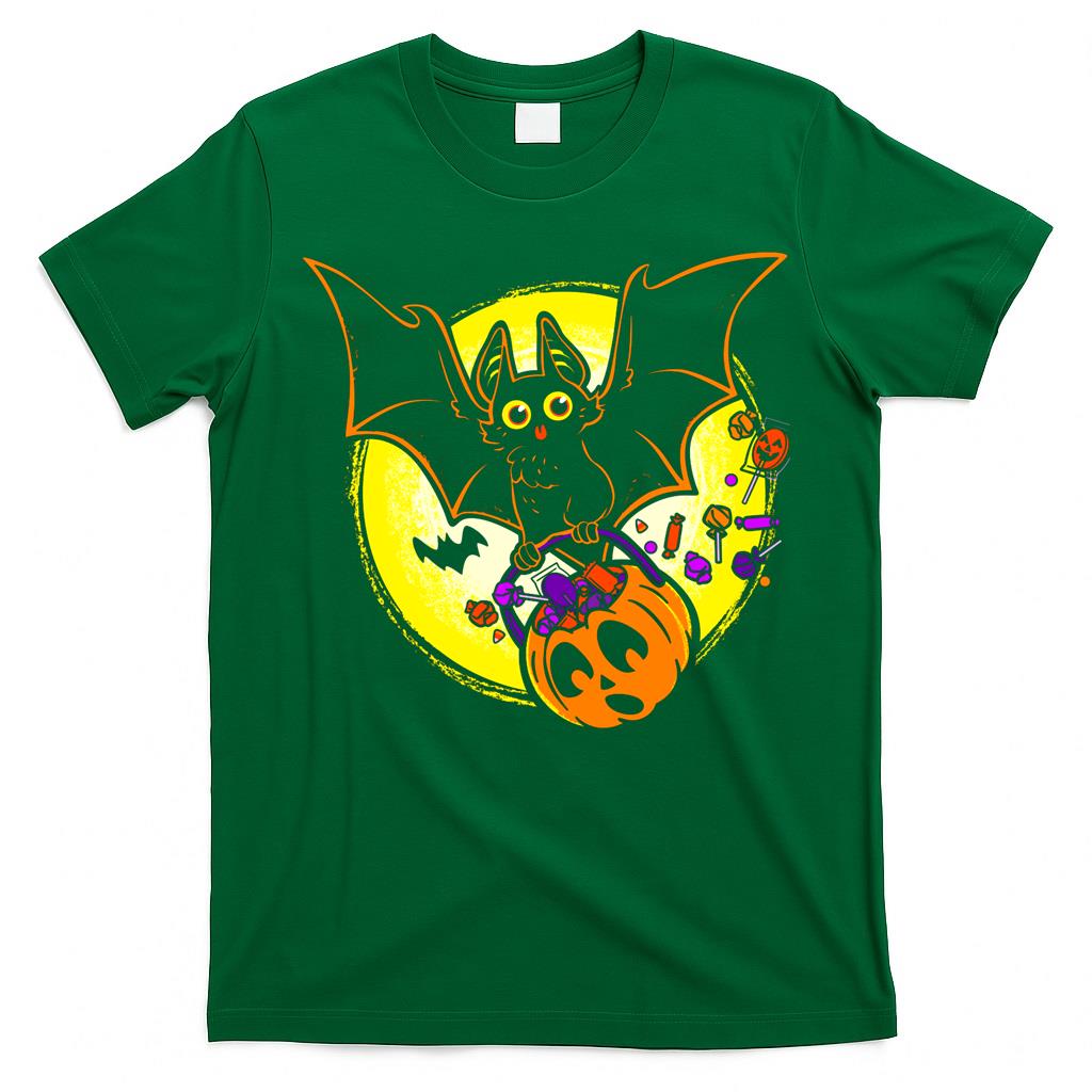 Cute Halloween Blep Bat with Pumpkin Pail Essential T-Shirt