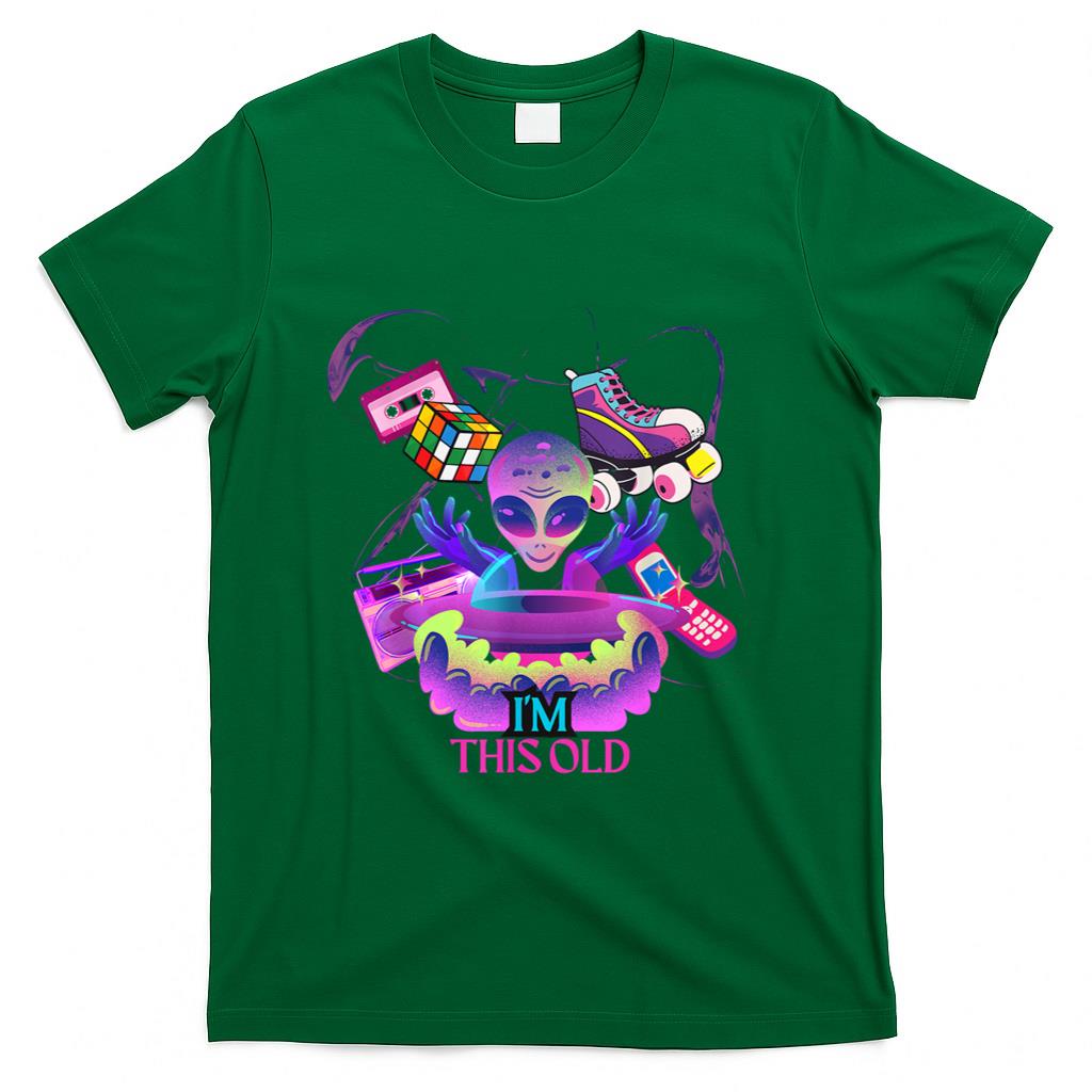 Retro Nostalgia - I’m This Old Funny Retro 80s Nostalgia Alien T-Shirt