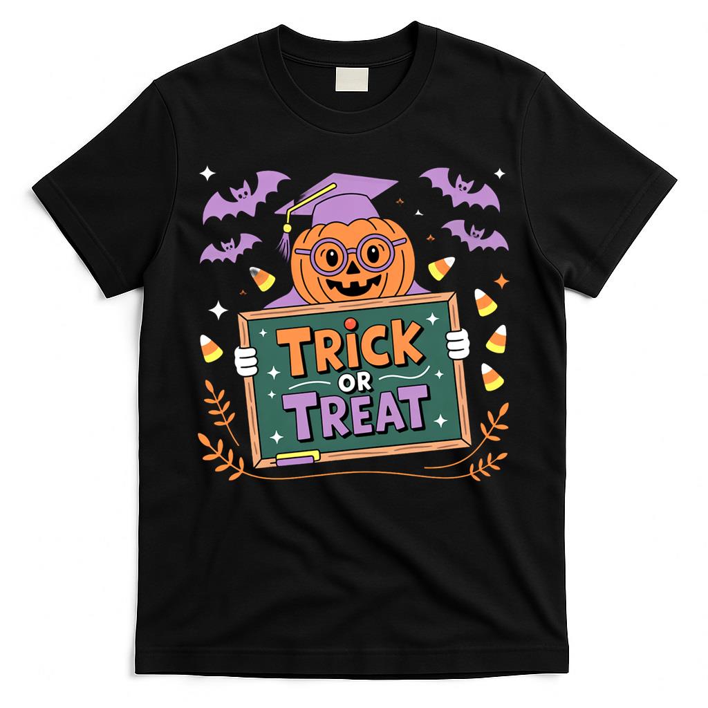 Halloween Teacher This design is a perfect fit for a Halloween teacher. A pumpkin is the star, with T-Shirt