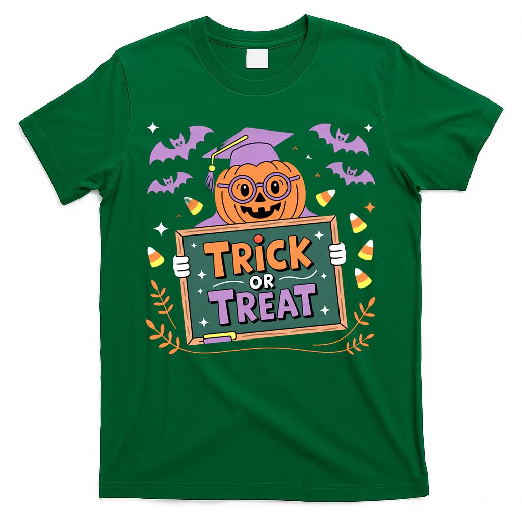 Halloween Teacher This design is a perfect fit for a Halloween teacher. A pumpkin is the star, with T-Shirt