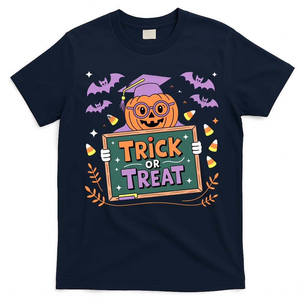 Halloween Teacher This design is a perfect fit for a Halloween teacher. A pumpkin is the star, with T-Shirt