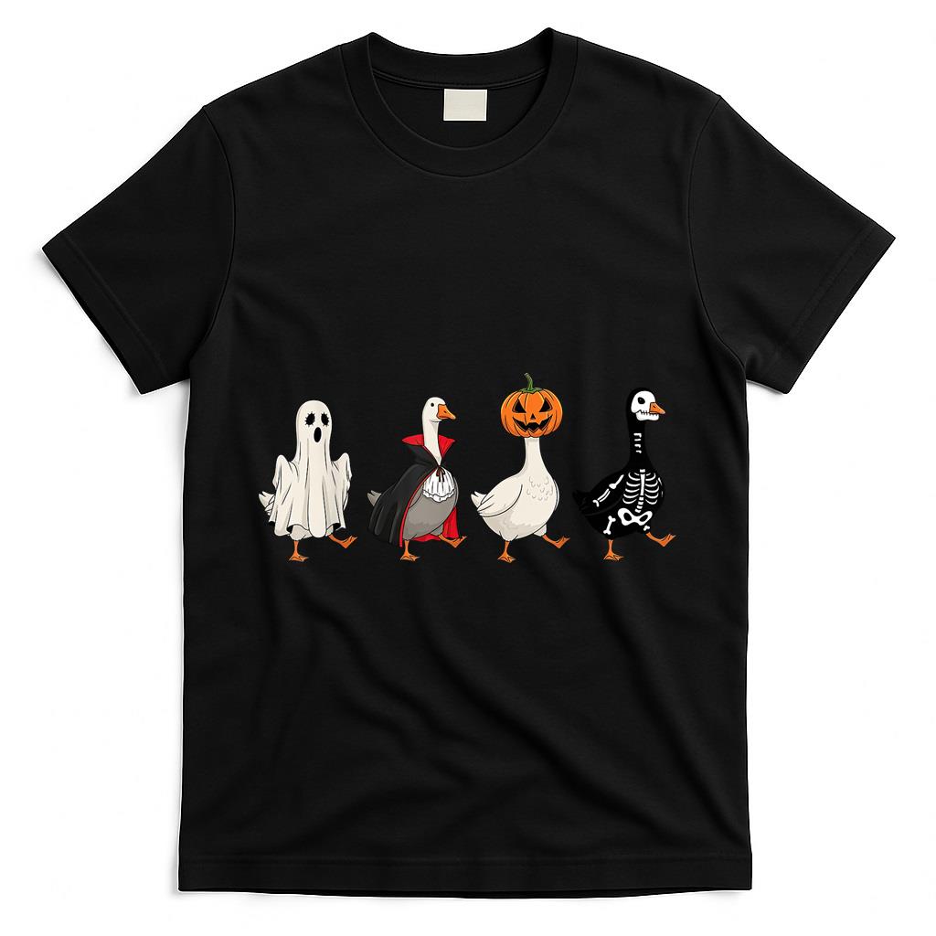 Spooky Halloween Silly-Goose Pumpkin Ghost Treat or Trick T-Shirt