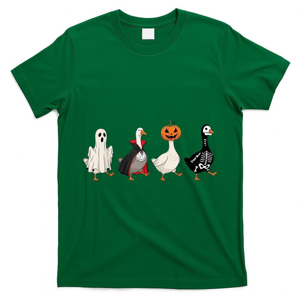 Spooky Halloween Silly-Goose Pumpkin Ghost Treat or Trick T-Shirt