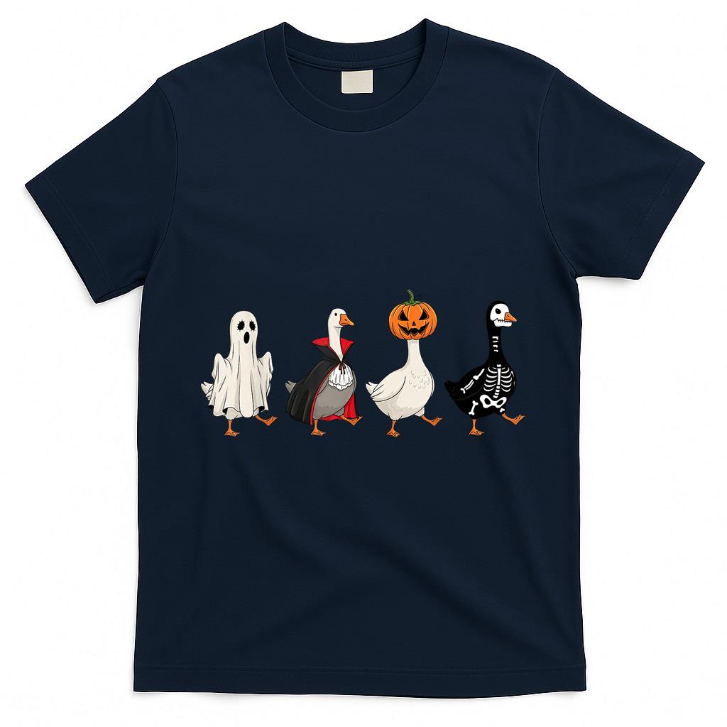 Spooky Halloween Silly-Goose Pumpkin Ghost Treat or Trick T-Shirt