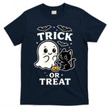 Trick or Treat – Cute Ghost, Black Cat, and Halloween Kawaii Design Classic T-Shirt