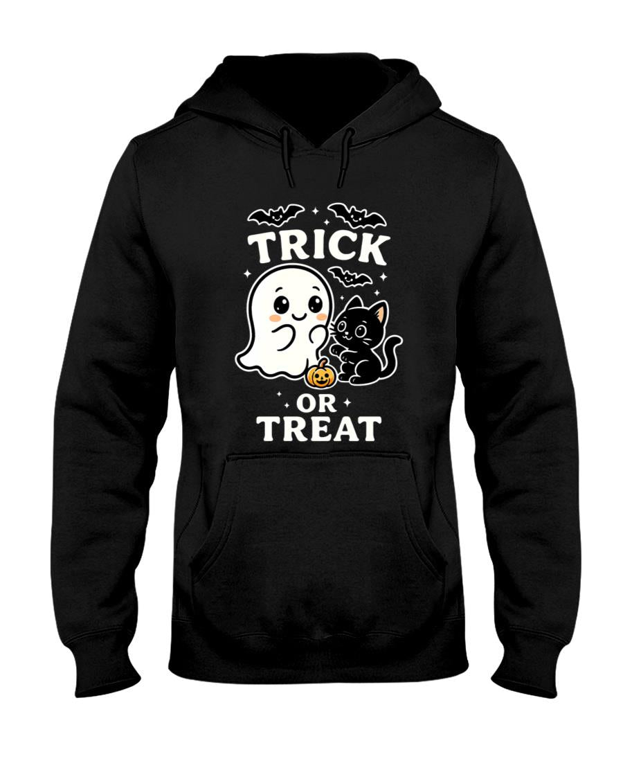 Trick or Treat – Cute Ghost, Black Cat, and Halloween Kawaii Design Classic T-Shirt