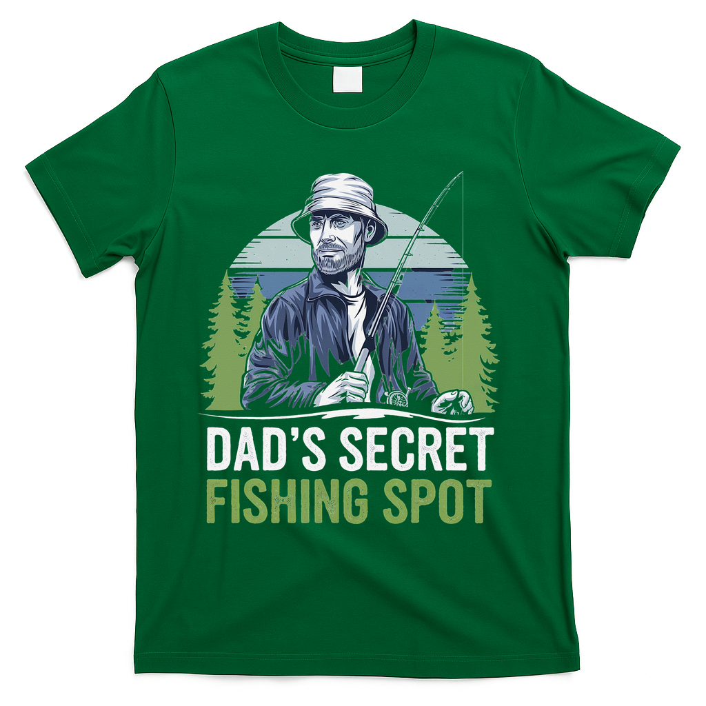 Dads Secret Fishing Spot Funny Fathers Day Fish Lover T-Shirt