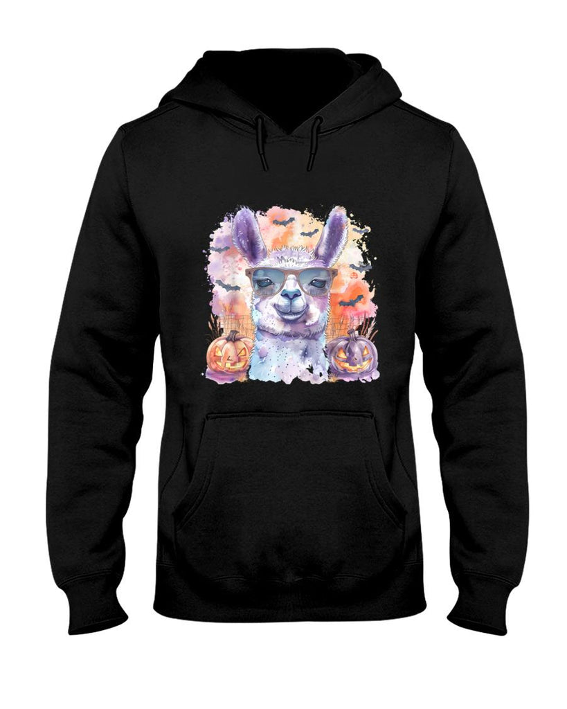 Llama Halloween Scary Pumpkin Lantern Bats Trick Or Treat T-Shirt