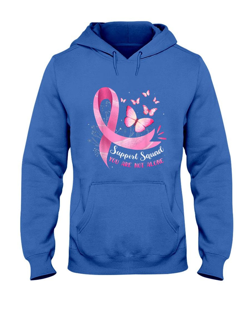 Support Squad Breast Cancer Awareness Pink Ribbon Butterfly T-Shirt_2